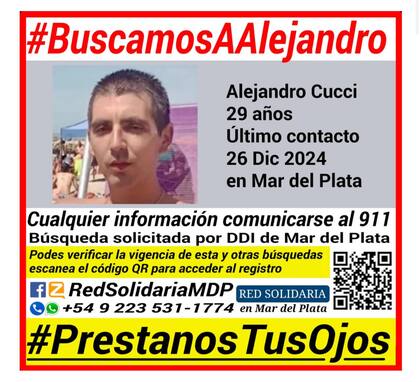 Su familia lo busca desde el 26 de diciembre