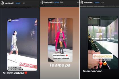 Gestos de orgullo: su papá, su hermano Francisco y su novio, Mika Bonomi, compartieron historias de la noche de glamour de Juanita Tinelli