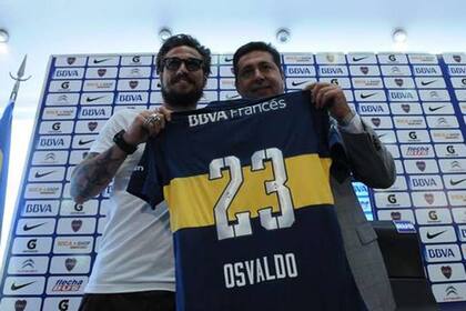 Su presentación como jugador de Boca