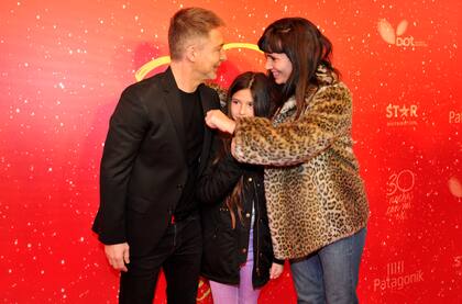 Suar junto a su hija Margarita y su exmujer, Griselda Siciliani, en la avant premiere