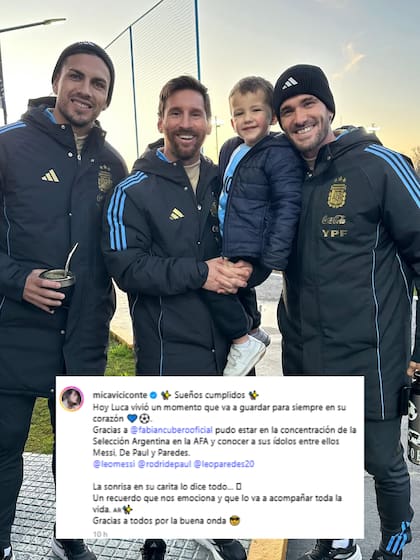 "Sueños cumplidos", manifestó Mica Viciconte sobre la experiencia de su hijo (Instagram @micaviciconte)