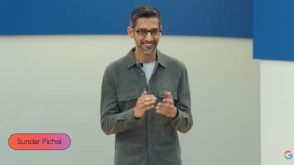 Sundar Pichai en el inicio del Google I/O 2024