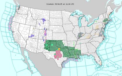 Supercélulas en formación: SPC monitorea desarrollo de tormentas eléctricas organizadas en Louisiana