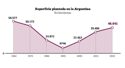 Superficie plantada en la Argentina