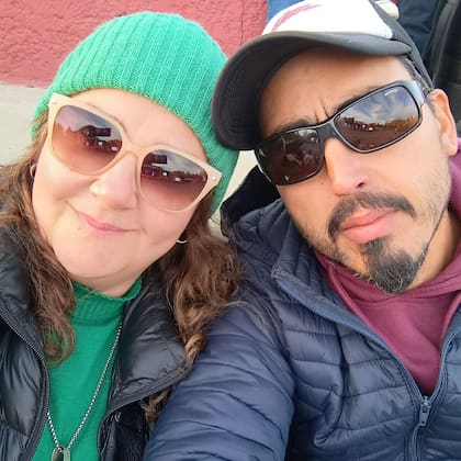 Susana Gugliermo junto a su esposo Gabriel Mileca, en Río Gallegos