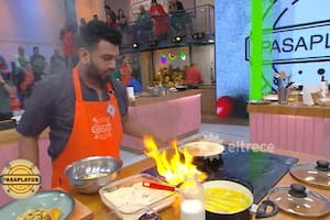 Susto. Cometió un terrible error en Pasaplatos y casi incendia el estudio: “Hay que tener cuidado”