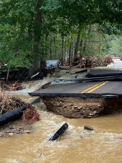 Swannanoa, un pequeño pueblo al este de Asheville, fue uno de los lugares más afectados por el paso del Huracán Helene en Carolina del Norte