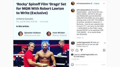Sylvester Stallone contra el spin off de Drago