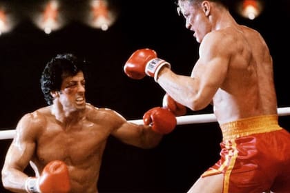 Sylvester Stallone y Dolph Lundgren en Rocky IV