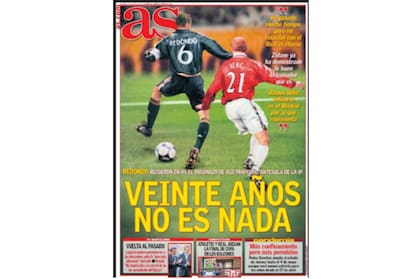 La jugada de Redondo fue la imagen de portada del diario As de este domingo.