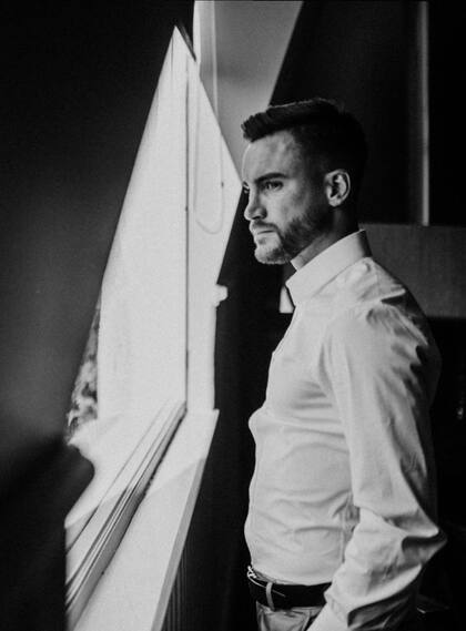 Tagliafico en la previa de su casamiento con Carolina Calvagni