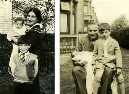 Tahta junto a su madre, Hasmig, su padre, Kevork y su hermano menor, Haig