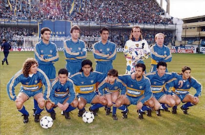 Talarico, debajo de Navarro Montoya, en la previa del Boca-River por la Copa Centenario