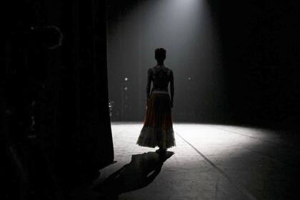 Detrás de escena, como Frida Kahlo, en la obra de Annabelle López Ochoa que interpretó en Despertares