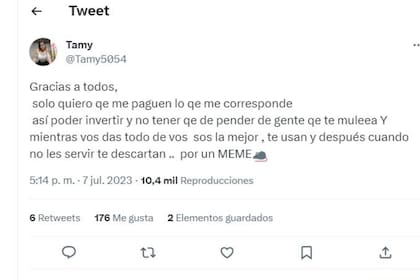 Tamara de los Santos solo busca que le liquiden lo que le deben tras echarla de su trabajo para invertir en un nuevo emprendimiento