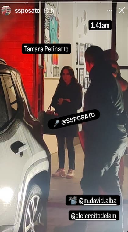Tamara Pettinato saliendo del estudio de Blender, tras el escándalo por la difusión del video en la Casa Rosada