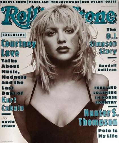 También en 1994, Love llegó a la tapa de RS con su primera entrevista tras la muerte de Cobain