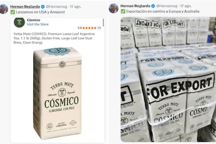 También, exportaron la yerba a Europa y Australia (Foto: Captura X @hernanreg)