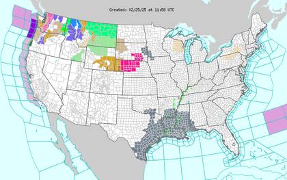 También se esperan lluvias para el Medio Oeste y el noreste, pero serán más suaves que las del noroeste