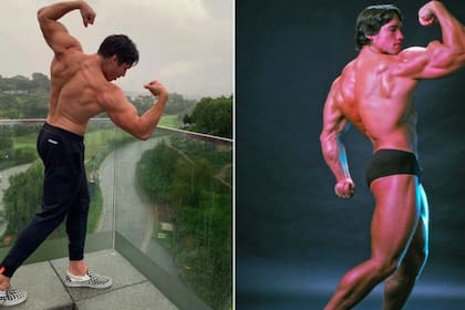 Tanto Arnold Schwarzenegger como su hijo, dedican largas horas por día al entrenamiento
