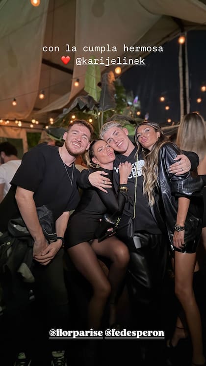 Tanto Juan Otero como Flor Parise estuvieron presentes en el cumpleaños de Karina jelinek