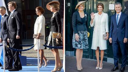 Tanto Juliana como Máxima coincidieron en el color de sus zapatos