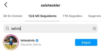 Tanto Salvio como Rinaldi se siguen en Instagram