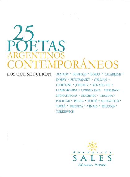 Tapa de 25 poetas argentinos. Los que se fueron