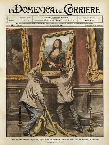 Tapa de la Domenica del Corriere por el robo de la Gioconda