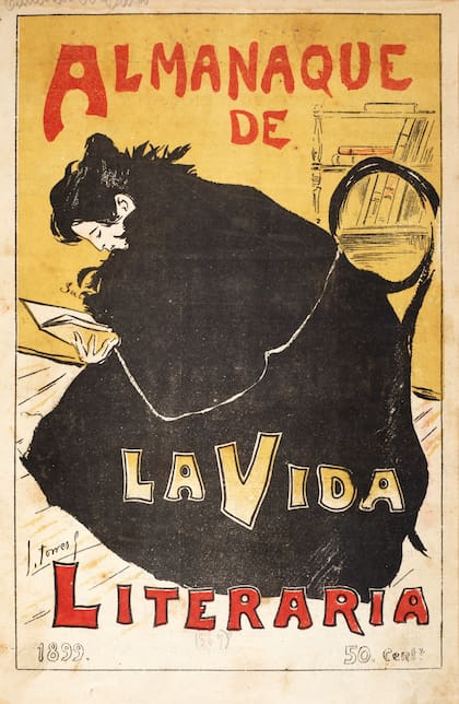 Tapa ilustrada por Joaquín Torres García para el N°1 de "La Vida Literaria", en 1899