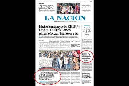 Tapa LA NACION del 25 de septiembre de 2025