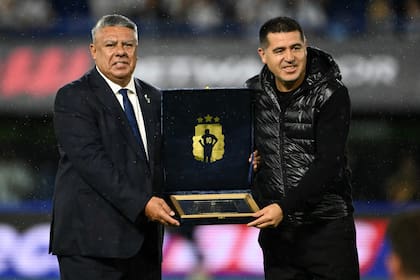 Tapia salió a la cancha junto a Juan Román Riquelme y fue silbado (Foto: Luis ROBAYO / AFP)