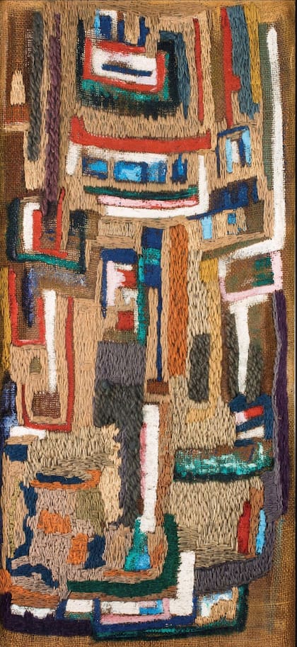 Tapiz (c. 1958), pieza textil de Yente comprada por el Malba