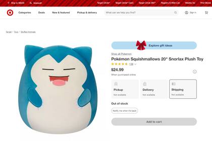 Target ofrece el Squishmallow Snorlax por solo US$24,99, casi la mitad que en Costco