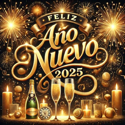 Tarjeta de Año Nuevo 2025 generada por ChatGPT