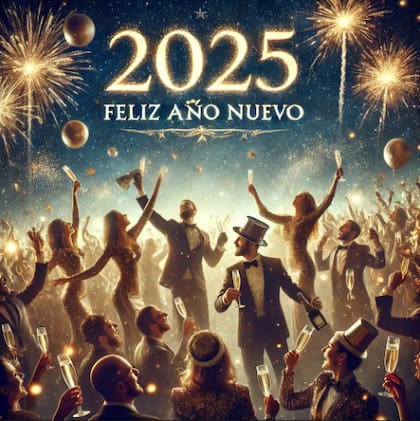 Tarjeta de Año Nuevo 2025 generada por ChatGPT