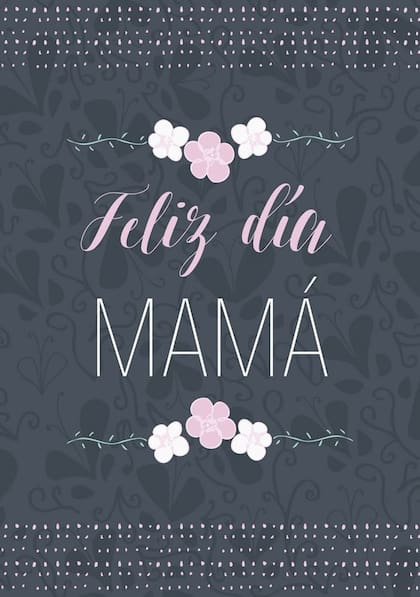 Tarjeta de felicitación con 'Feliz día, mamá'
