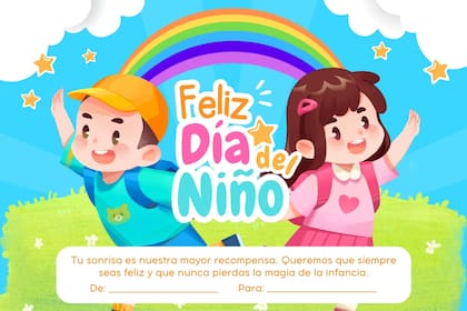 Tarjetas del Día del Niño para enviar por WhatsApp (CANVA)