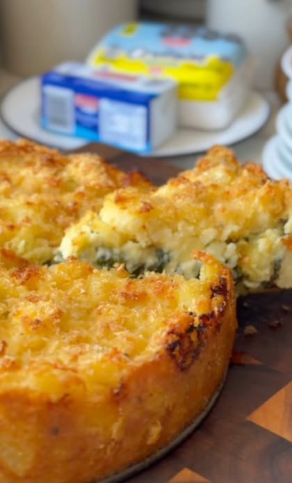 Tarta de verduras sin harina, solo con papa como base