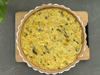 Tarta integral de puerro y ricota