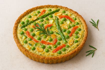 Tarta salada proteica de ricota y almendras