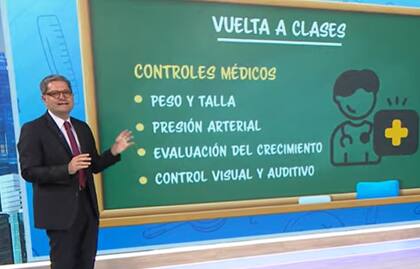 Tartaglione invitó a los padres a no dejar de lado los chequeos médicos de sus hijos antes de la vuelta al cole