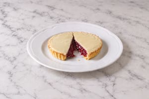 Tartaleta de frambuesa y chocolate blanco