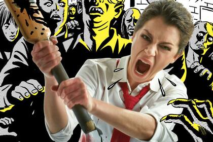 Tatiana Maslany parodiando Shaun of the Dead, la película protagonizada por Simon Pegg