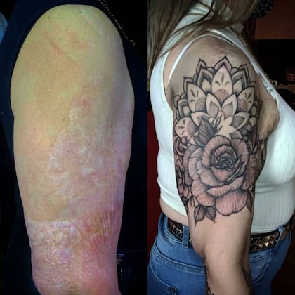 Tatuar un brazo, requiere como mínimo cinco sesiones de seis horas de trabajo, 30 horas en total. Tres horas de trabajo de un tatuador cuestan alrededor de 10000 pesos