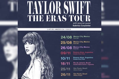 Taylor Swift anunció su gira en Latinoamérica (Foto Instagram @taylorswift)