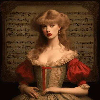 Taylor Swift como pintura de Leonardo da Vinci según la Inteligencia Artificial