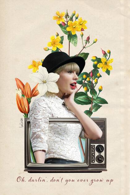 Taylor Swift en su era Red, ilustración del libro editado por Planeta