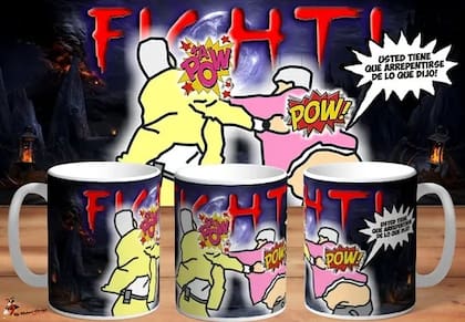 Tazas de la pelea, se venden online a 1.100 pesos