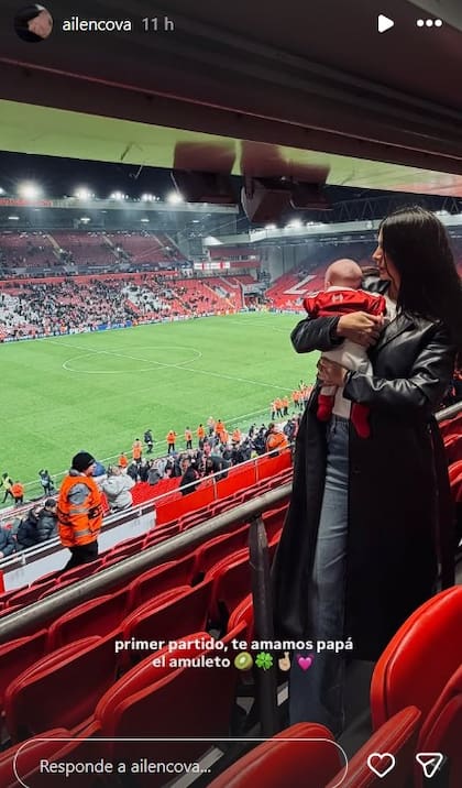 "Te amamos papá", la romántica dedicatoria de Ailén Cova a Alexis Mac Allister